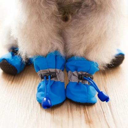 Waterproof Small Pet Anti-slip Rain Boots (4-Pack) in various colors for Kiwi pets