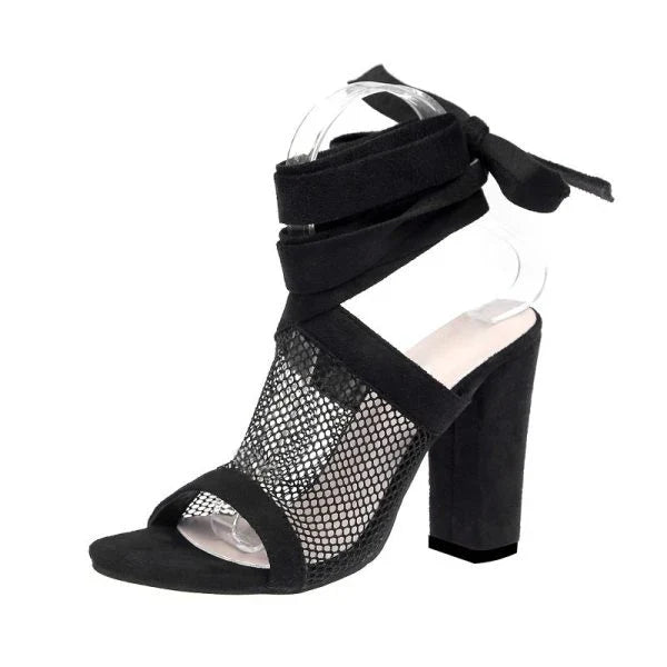 Stylish high heel sandals with flock upper, cross-strap design, and super high heel for a glamorous, Kiwi-approved look.