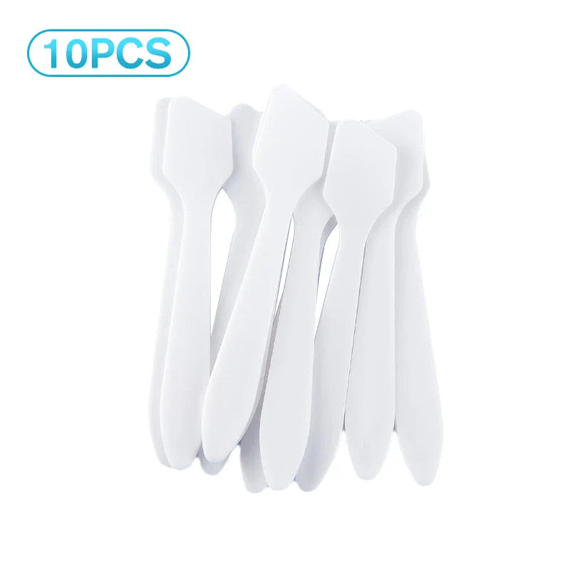 10 Pcs Mini Cosmetic Spatulas in various colours for precise application of face creams and masks