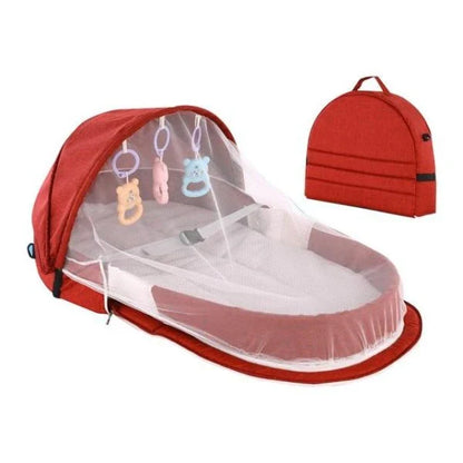 Portable Baby Bed with Mosquito Net and Sun Canopy for Safe and Comfortable Travel with Kiwi Families