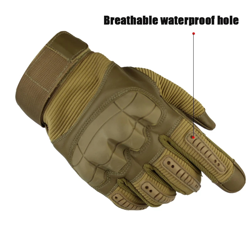 Touch Screen Military Full Finger Gloves with carbon fiber shell, breathable mesh, and shock-absorbing foam for Kiwi tech enthusiasts