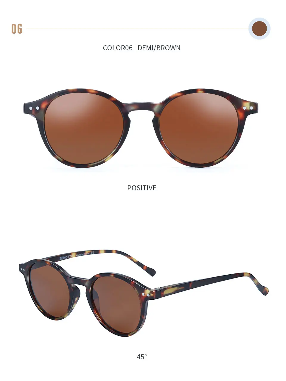 ZENOTTIC Retro Polarized Sunglasses with premium lenses and stylish frames in a variety of colours