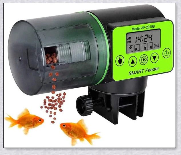 Smart Automatic Fish Feeder with programmable timer, moisture-resistant hopper, and large food capacity for Kiwi aquarium owners