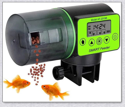 Smart Automatic Fish Feeder with programmable timer, moisture-resistant hopper, and large food capacity for Kiwi aquarium owners