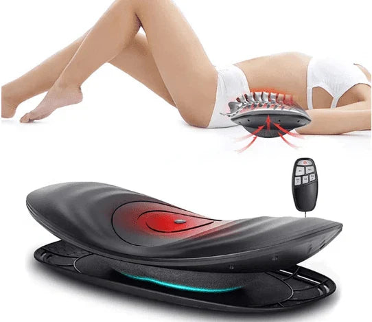 Electric Lumbar Massager with Vibration Massage, Dynamic Traction, and Infrared Heat Therapy for Back Pain Relief