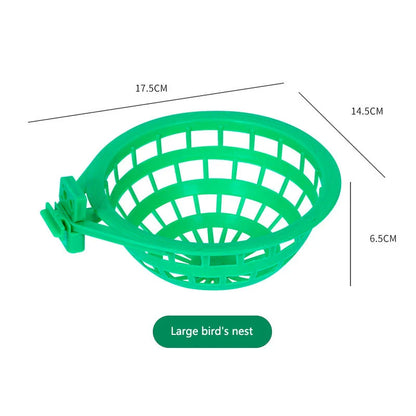 Durable plastic bird nest cage for various bird sizes, designed for comfort, safety, and easy cleaning