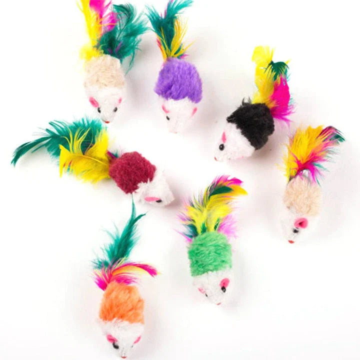 A set of 10 playful mini mouse toys crafted with soft plush materials to engage your Kiwi cat's natural hunting instincts