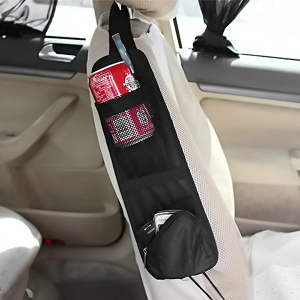 Clever Car Caddy - A durable storage pocket that attaches to your car's front seat, keeping your essentials organized and within reach.