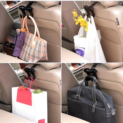 Two-Piece Car Concierge & Organiser Set - Hanging hooks for bags, purses, coats and more