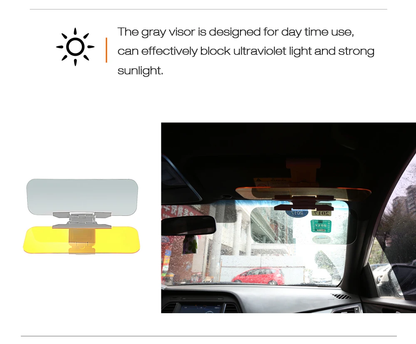 Glare-Blocking HD Car Sun Visor with Dual-Panel Design for Day and Night Driving