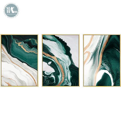 Teal canvas art painting with calming hues that promote mental and spiritual balance