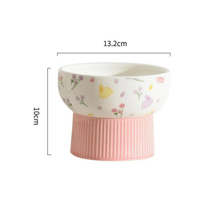 Ceramic pet water bowl with a rounded shape and sleek pink finish, designed to provide a comfortable and healthy drinking experience for cats and small dogs.