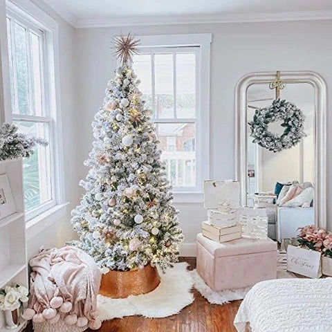 Exclusive White S Effect Artificial Christmas Tree with full, lush appearance and elegant white flocked design