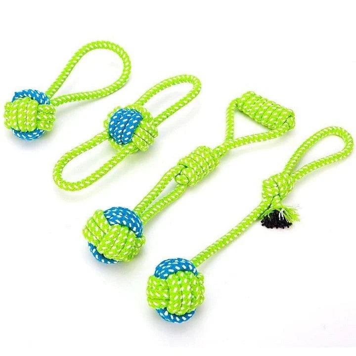 Eco-friendly cotton rope toy for Kiwi pets, available in green and orange colors