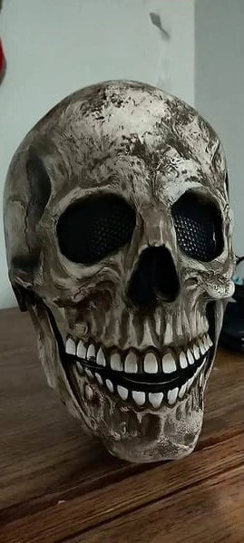 Bone-Chilling Full Head Skull Helmet with Movable Jaw - Premium Halloween Disguise