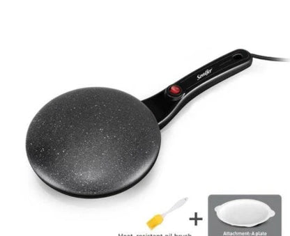 Breakfast Crepe Maker Spherical Non-Stick Baking Pan with one-stick flipping mechanism for easy, mess-free crepe preparation