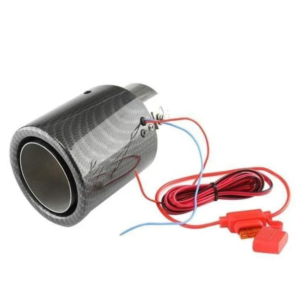 Automobile Flame Tail Pipe with adjustable inlet, outlet, and LED flame effect in blue or red color