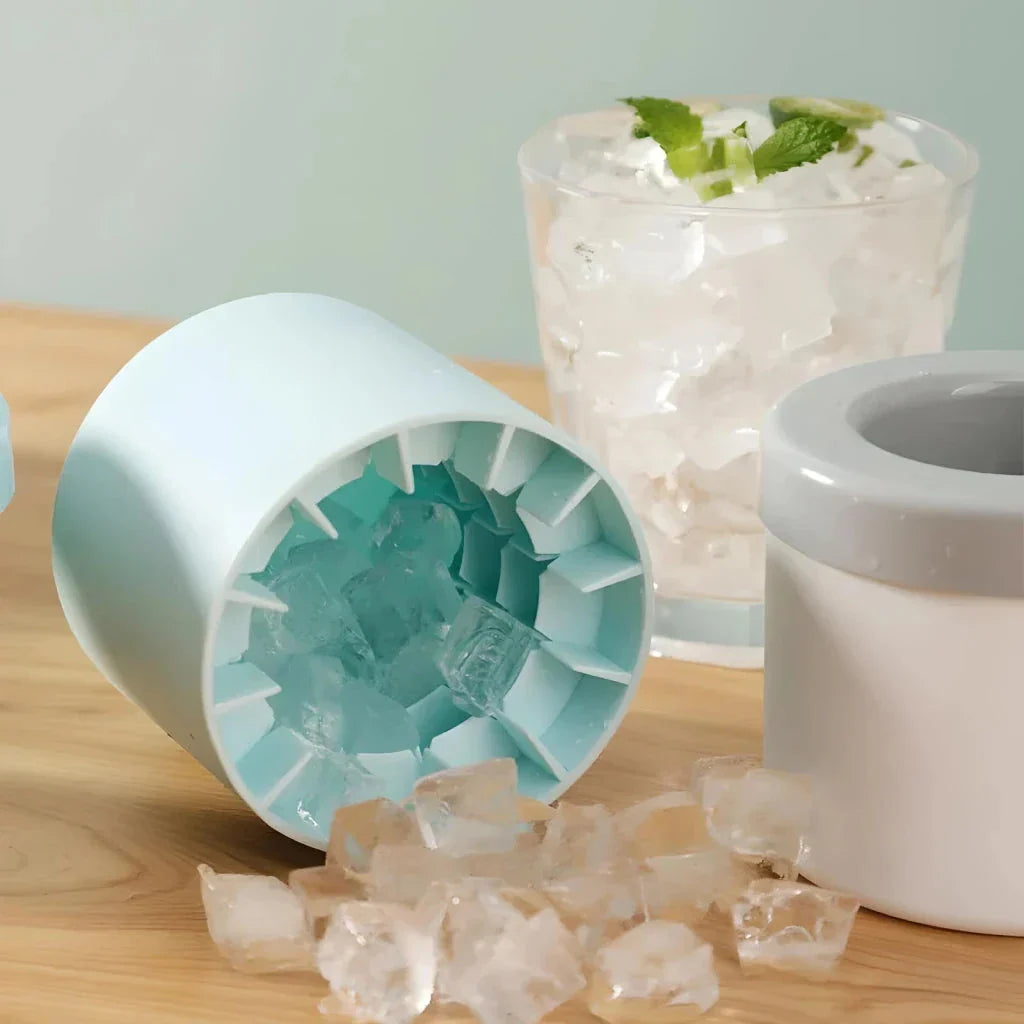 Compact silicone ice cube maker in blue color - a versatile kitchen gadget for chilling drinks in Kiwi homes and bars