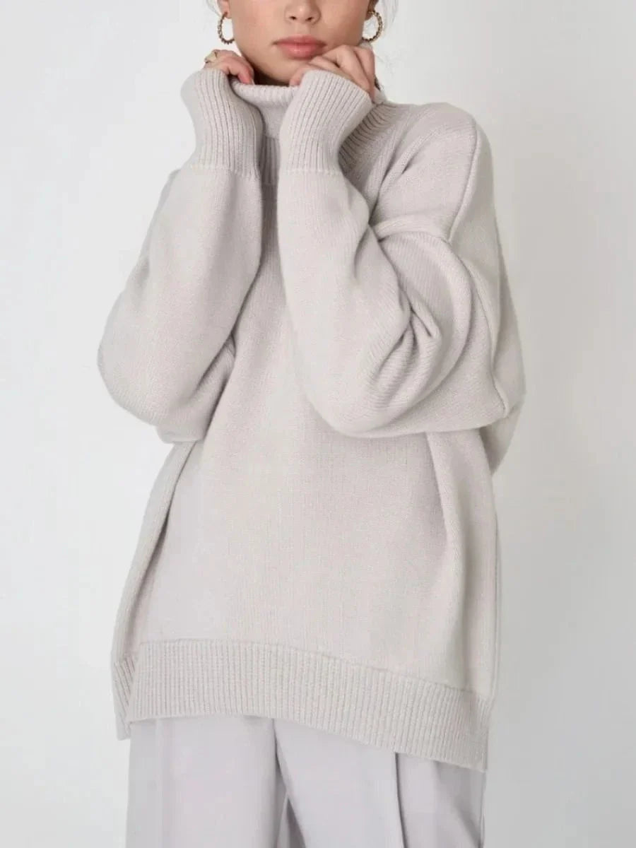 Cosy oversized knitted jumper in blue, perfect for staying warm and comfortable on chilly Kiwi days