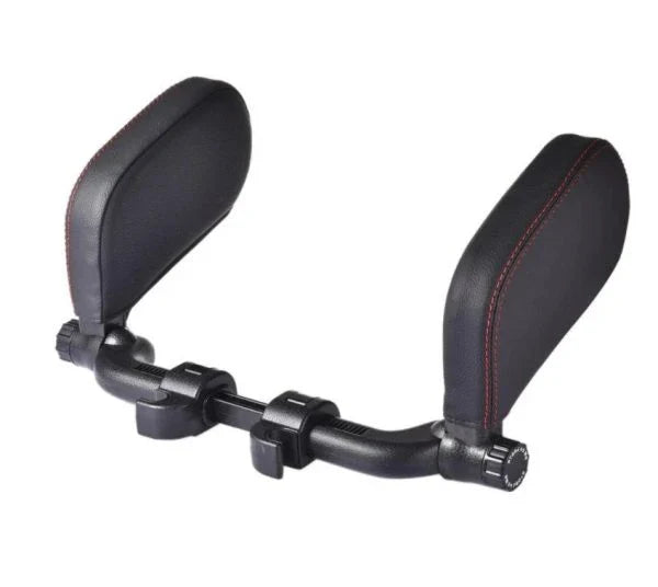 Adjustable car headrest pillow with soft PU leather material and versatile design to provide neck support and comfort during long drives