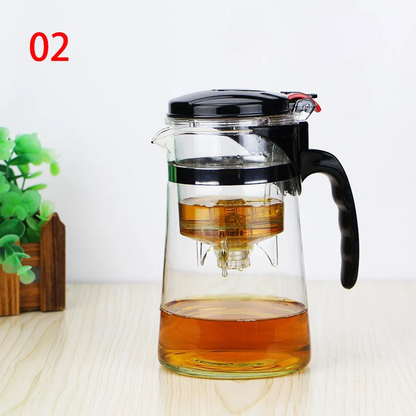 Elegant Japanese Glass Teapot with advanced filtering system, ergonomic handle, and range of sizes to suit individual or group tea servings