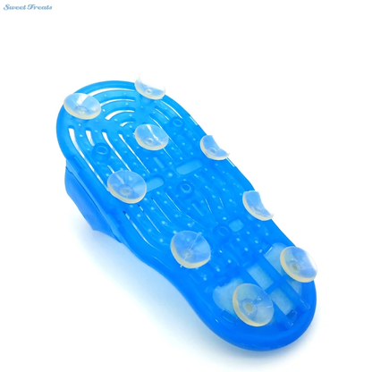 EasyFeet Shower Foot Cleaner and Massager with soft bristles and pumice stone for exfoliating, refreshing feet