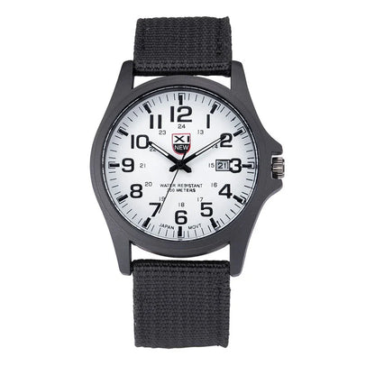 Canvas Strap Calendar Movement Quartz Watch in New Zealand-inspired design with minimalist style and functional features