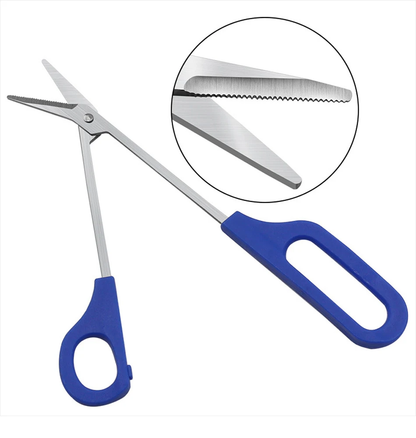 Ergonomic toenail scissors with long handle for comfortable, precise nail trimming