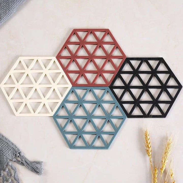 Trendha's stylish geometric cup coasters made from durable, eco-friendly rubber to protect your surfaces