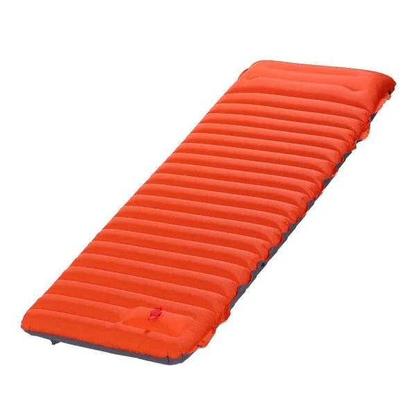 A premium inflatable camping mat with a foot-operated valve for easy setup, made of durable nylon and designed for comfortable outdoor adventures in New Zealand.