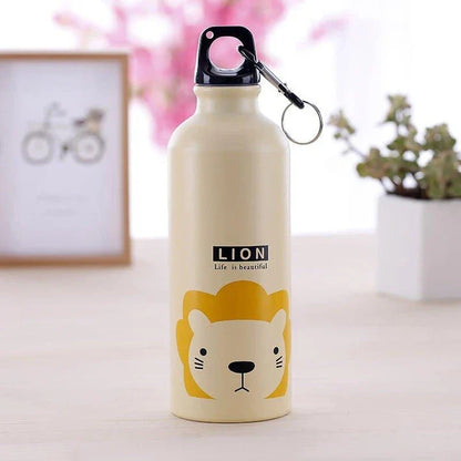 A premium water bottle made of stainless steel with a unique animal print design, perfect for eco-conscious Kiwis on the go.