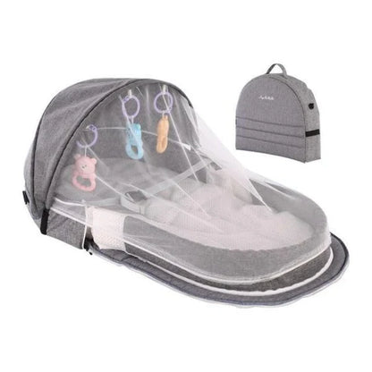 Portable Baby Bed with Mosquito Net and Sun Canopy for Safe and Comfortable Travel with Kiwi Families