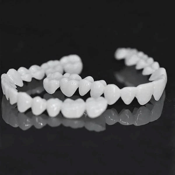 A set of comfortable, natural-looking snap-on dentures that can transform your smile in minutes.