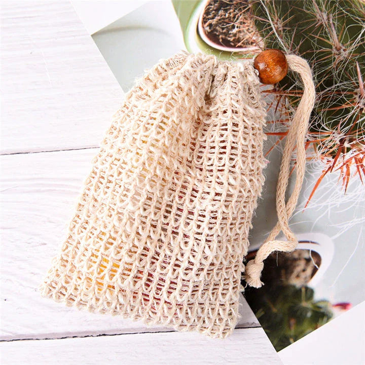 Eco-Friendly Sisal Soap Saver Pouch - Sustainable and Refreshing Cleansing Solution