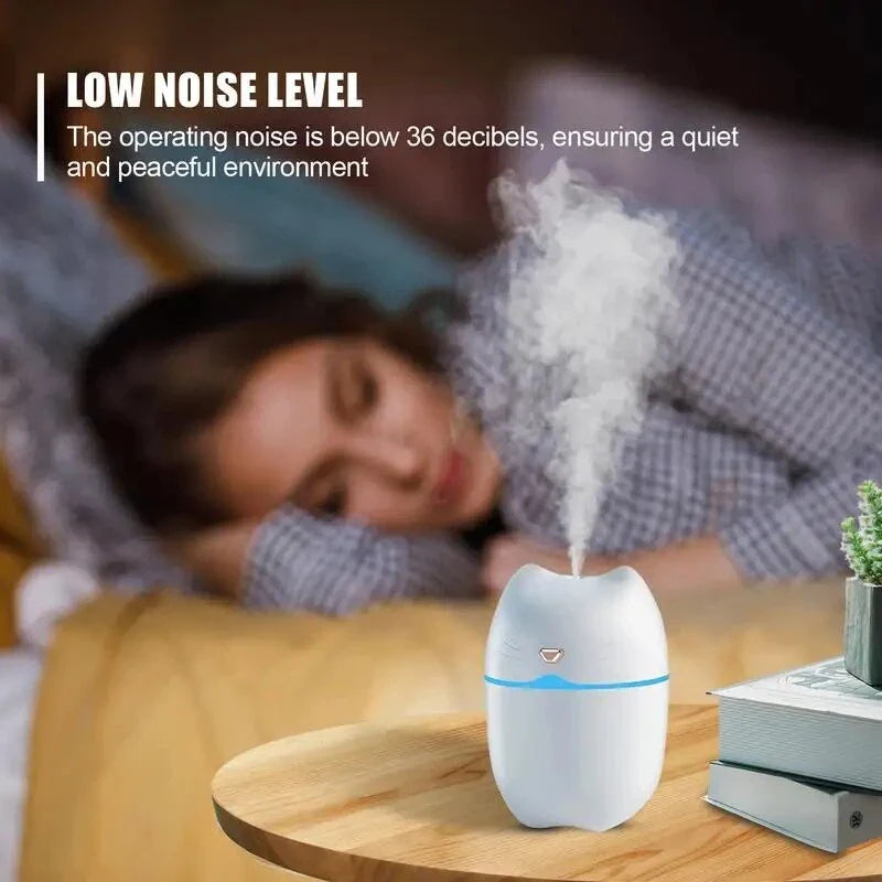 Portable car indoor humidifier with large water tank, quiet operation, and aromatherapy function