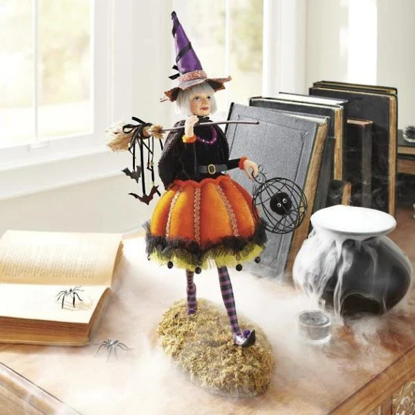 Enchanting Witch Figurine, a captivating tabletop decoration for Kiwi Halloween celebrations