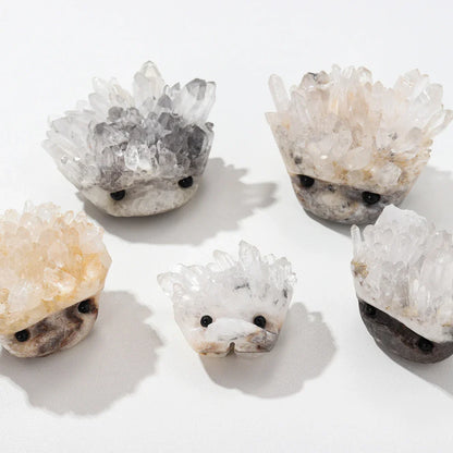 Premium white crystal cluster ornament with natural patterns, perfect for Kiwi-inspired home decor