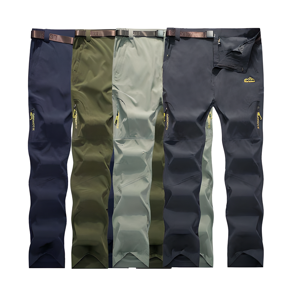 Durable stretch cargo pants for men with multiple pockets and reinforced stitching, ideal for outdoor adventures