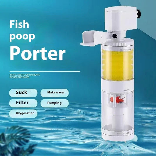 Three-in-One Fish Tank with Built-in Filter and Wall-Hung Urinal, featuring an integrated water filtration system, aeration function, and space-saving wall-mounted design.