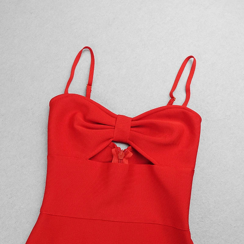 Sexy solid colour V-neck halter dress with a sleek, figure-hugging silhouette and long, flowing skirt