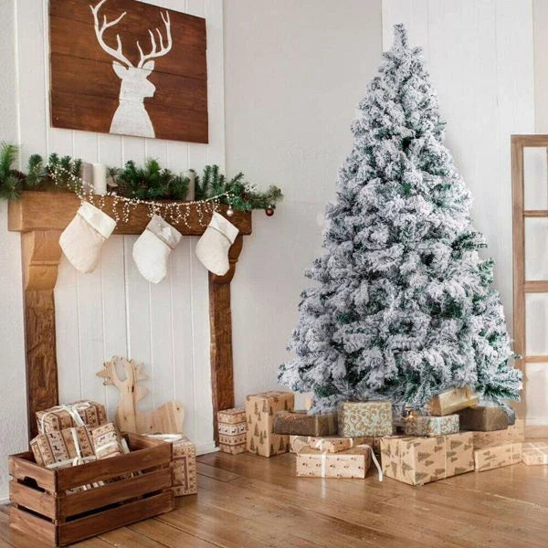 Exclusive White S Effect Artificial Christmas Tree with full, lush appearance and elegant white flocked design