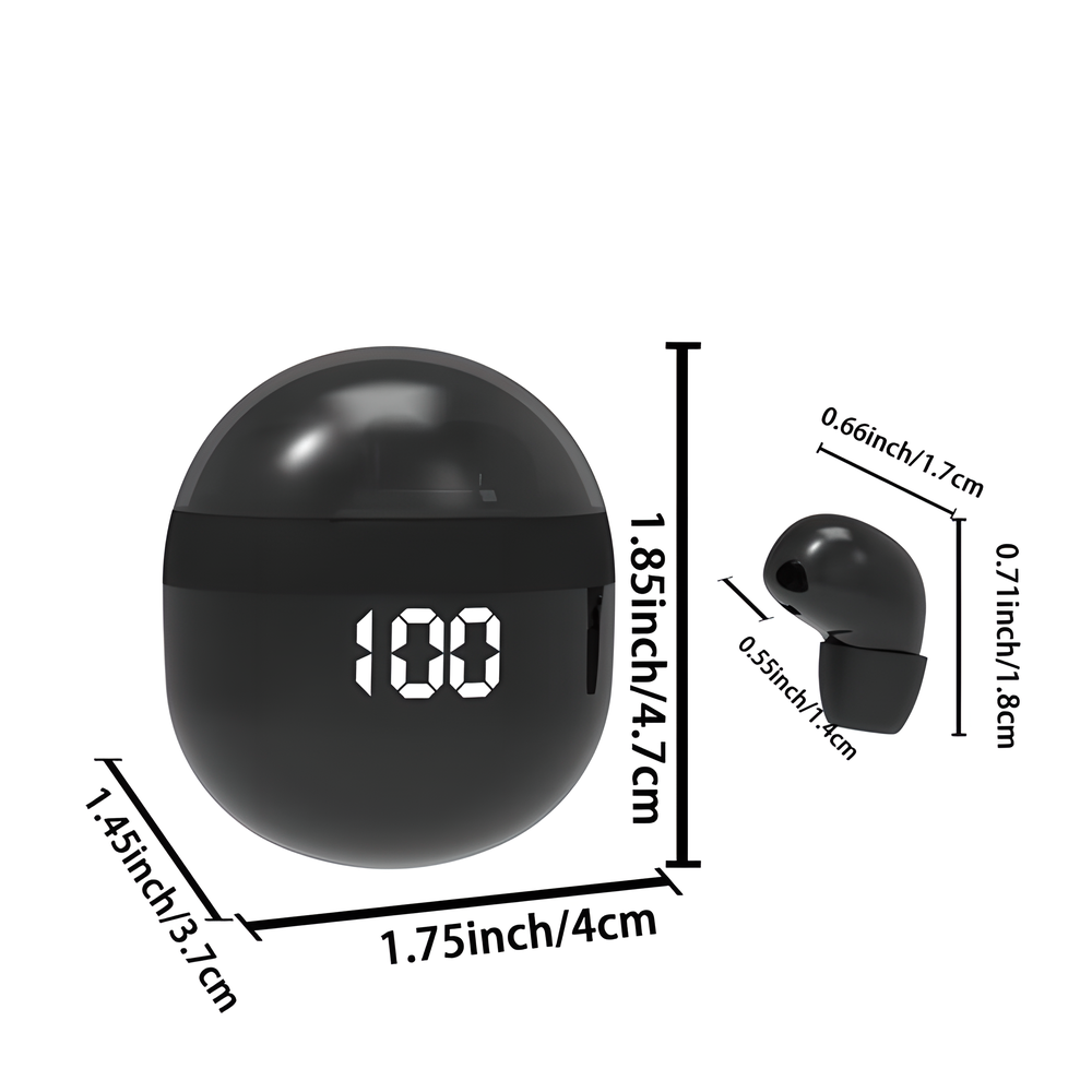 Ultra-lightweight Bluetooth 5.3 Invisible Earbuds with Immersive 6D Surround Sound, Noise Reduction, and Long Battery Life