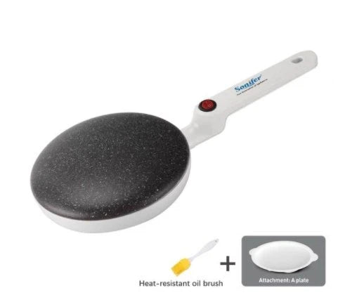 Breakfast Crepe Maker Spherical Non-Stick Baking Pan with one-stick flipping mechanism for easy, mess-free crepe preparation