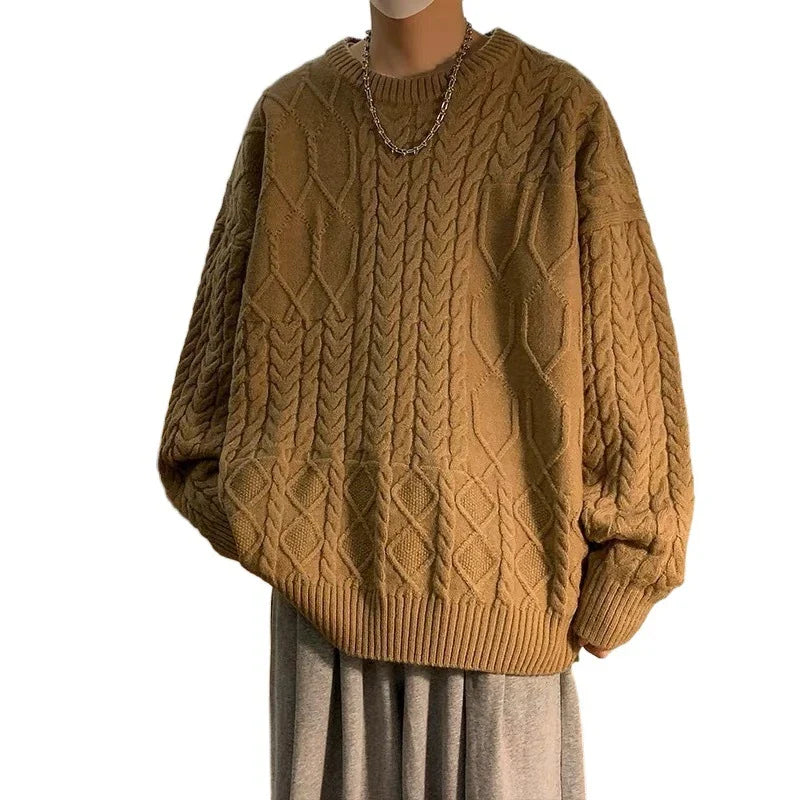 Shopfluxpro NZ Stylishly Warm: Men's Japanese-Inspired Cable-Knit Sweater