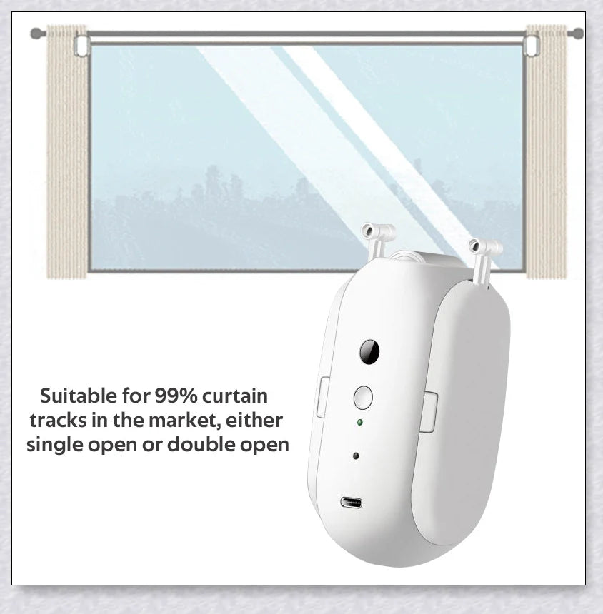 Switchbot smart curtain automation device that allows you to open and close curtains using voice commands or a mobile app