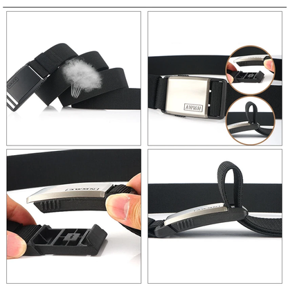 Rugged magnetic metal buckle adjustable nylon belt in various colours, perfect for Kiwi adventures and outdoor activities