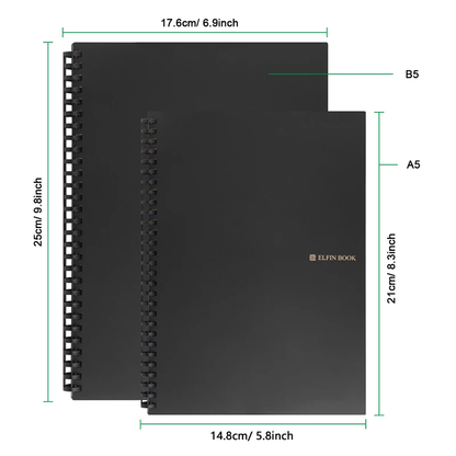 Reusable smart notebook with cloud connectivity and eco-friendly synthetic pages, perfect for Kiwi innovators and creators