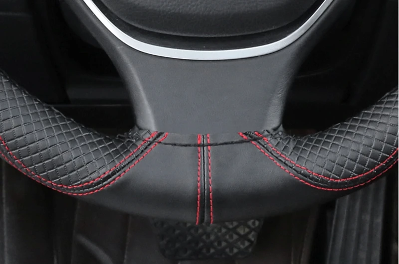 DIY Genuine Leather Steering Wheel Cover in various colors, providing a stylish and functional upgrade for your car's interior.