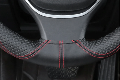 DIY Genuine Leather Steering Wheel Cover in various colors, providing a stylish and functional upgrade for your car's interior.