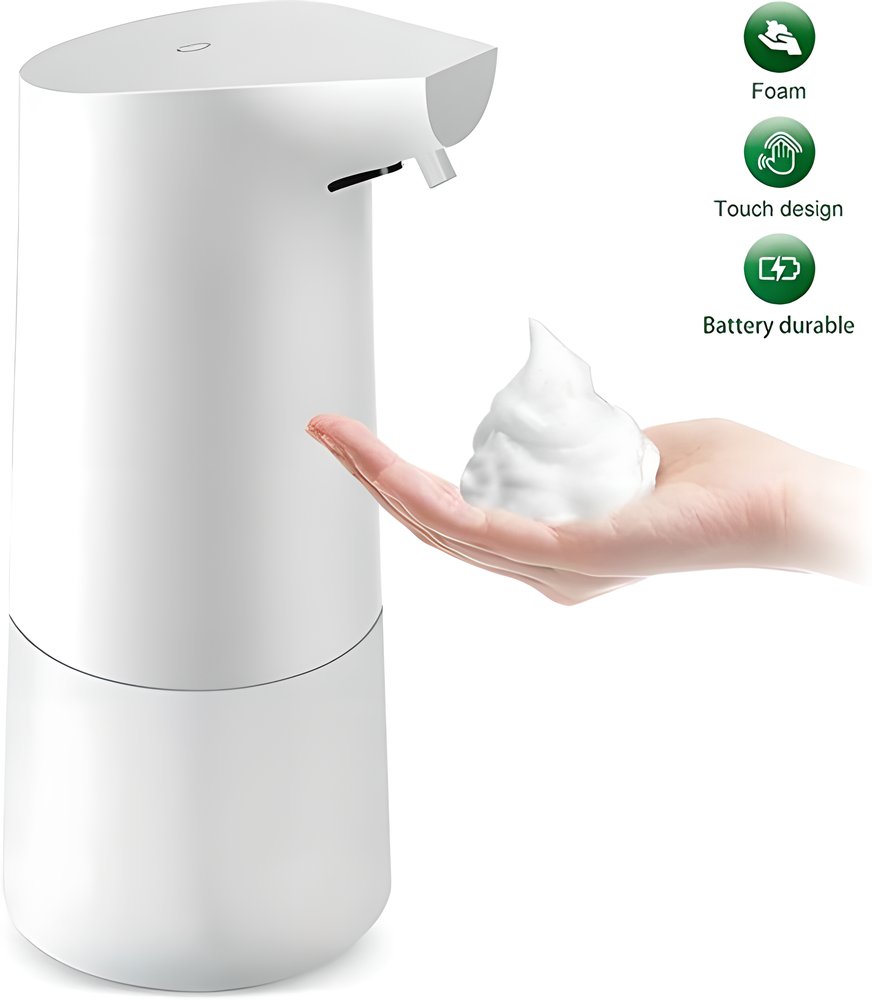 Sleek, hands-free automatic soap dispenser with infrared sensor and foaming mechanism for hassle-free handwashing